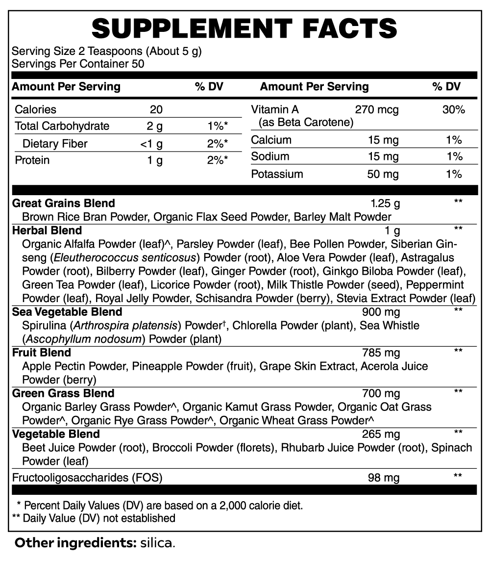 Ultra Cleanse Smoothie Greens - empowers the body through fruits and vegetables