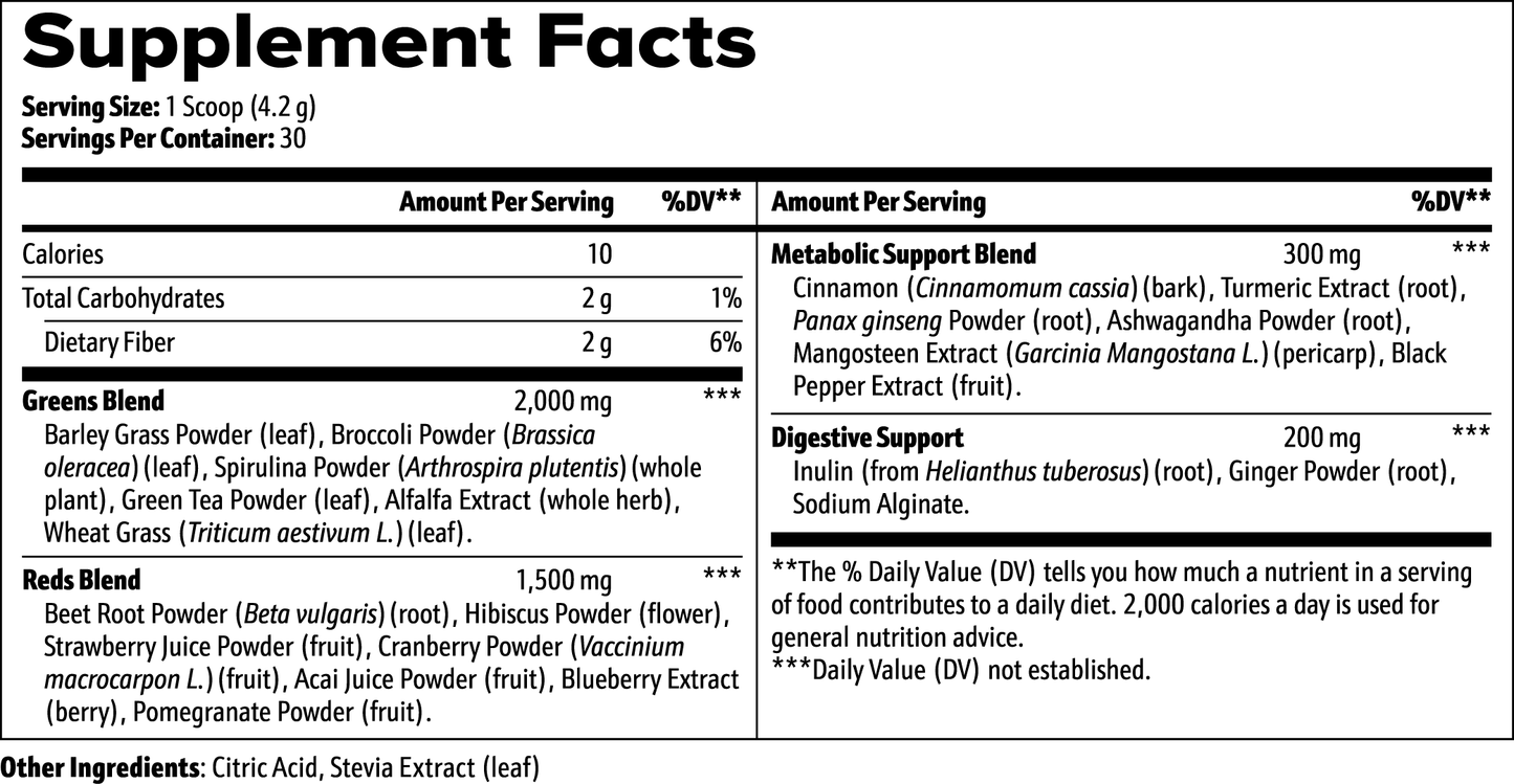 Greens Superfood - offer a rich source of essential vitamins, minerals, and antioxidants